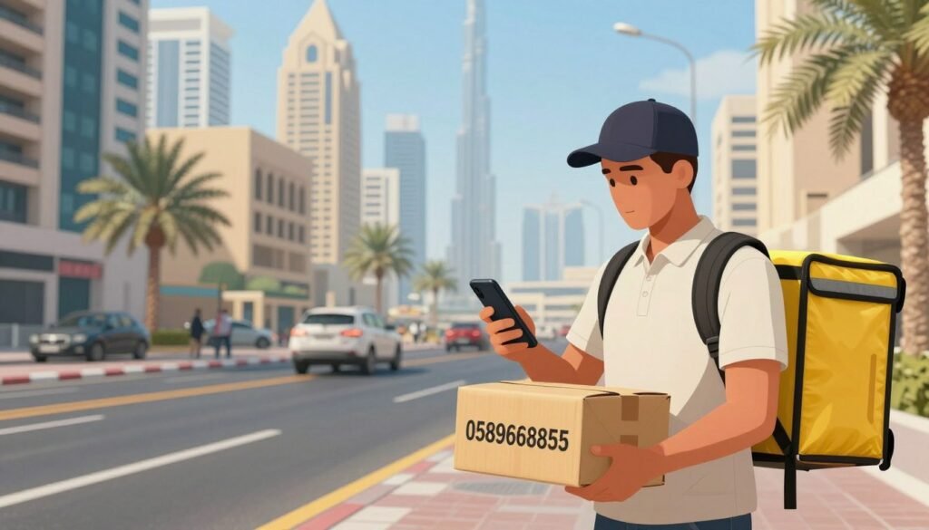 تفاصيل موقع الاستلام والتسليم لطلب توصيل في دبي